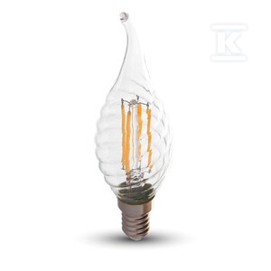 Żarówka LED V-TAC 4W filament E14 twist świeczka płomyk VT-1995 3000K 400lm