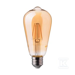 Żarówka LED V-TAC 6W E27 filament bursztyn vintage ST64 VT-1966 2200K 550lm
