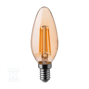 Żarówka LED V-TAC 4W filament E14 świeczka bursztyn VT-1955 2200K 350lm