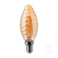 Żarówka LED V-TAC 4W filament E14 świeczka bursztyn twist VT-1948 2200K 350lm