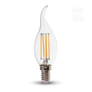 Żarówka LED V-TAC 4W filament E14 świeczka płomyk VT-1997 4000K 400lm
