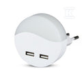 Lampka nocna do gniazdka LED z USB V-TAC SAMSUNG CHIP okrągła VT-84-RD 3000K 10lm