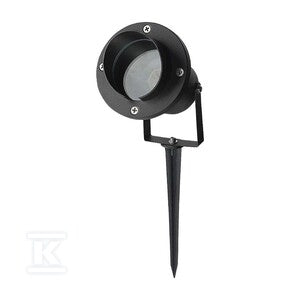 Oprawa gruntowa ogrodowa wbijana aluminium GU10 czarna z daszkiem IP65 V-TAC VT-7704 3 lata gwarancji