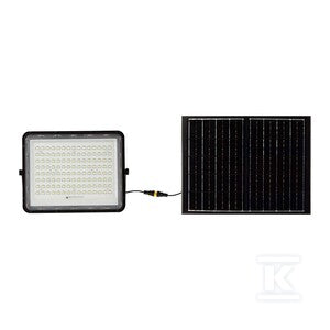 Naświetlacz LED solarny V-TAC 20W pilot auto timer IP65 czarny VT-180W 6400K 1800lm