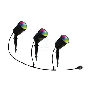 Oprawa gruntowa ogrodowa wbijana LED smart WI-FI V-TAC 3x7W Amazon Alexa Google Home VT-5168 RGB+3000K-6500K 520lm