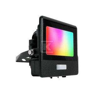 Naświetlacz LED WI-FI V-TAC 10W czujnik ruchu czarny Z mufą smart Amazon Alexa Google Home VT-5191S RGB+3000K-6500K 725lm