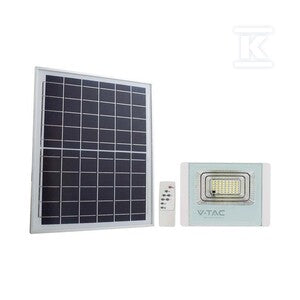 Naświetlacz LED solarny V-TAC 12W biały IP65 pilot timer VT-25W 6400K 550lm