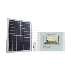 Naświetlacz LED solarny V-TAC 20W biały IP65 pilot timer VT-60W 6400K 1650lm