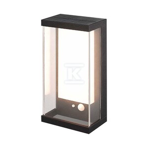 Kinkiet ogrodowy ścienny solarny V-TAC 1W LED czujnik ruchu IP65 czarny VT-1193 3000K 95lm