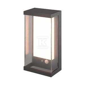 Kinkiet ogrodowy ścienny solarny V-TAC 1W LED czujnik ruchu IP65 szary antracyt VT-1193 3000K 95lm