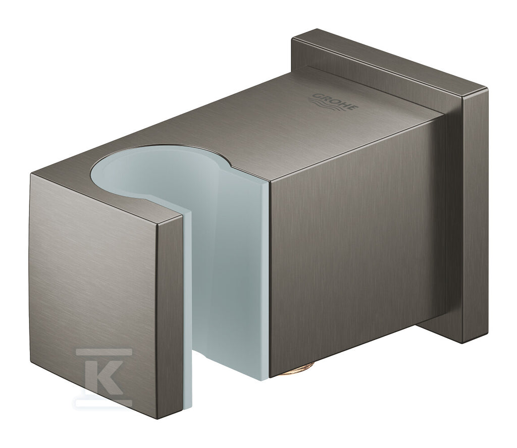 Kolanko przyłączeniowe ścienne Euphoria Cube, brushed hard graphite, z mocowaniem prysznica ręcznego