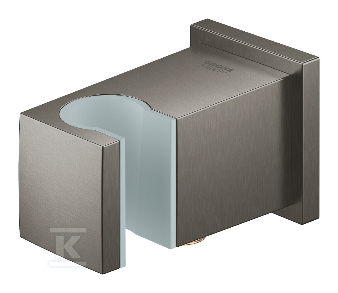 Kolanko przyłączeniowe ścienne Euphoria Cube, brushed hard graphite, z mocowaniem prysznica ręcznego