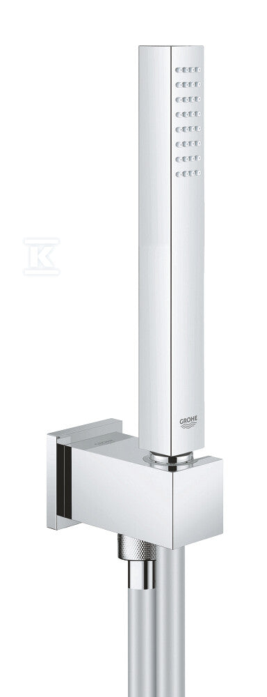 Zestaw prysznicowy Euphoria Cube Stick, chrom, ogranicznik przepływu 9,5 l/min., wąż 1250 mm, ze zintegrowanym kolankiem przyłączeniowym