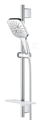 Zestaw prysznicowy Rainshower SmartActive 130 Cube z drążkiem prysznicowym 600 mm, 3 strumienie, chrom