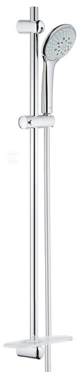 Euphoria 110 Champagne Zestaw z drążkiem prysznicowym, 3 strumienie, chrom, drążek prysznicowy 900 mm, Silverflex wąż prysznicowy 1750 mm, półka EasyReach