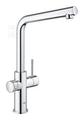 System gotujący wodę Grohe Red Duo kuchenny, chrom, bateria i bojler 7 l, dostęp do wody zwykłej i wrzątku, głowica Ceramiczna 28 mm, blokada bezpieczeństwa, kąt obrotu wylewki typu L 150° filtr w zestawie
