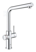 System gotujący wodę Grohe Red Duo kuchenny, chrom, bateria i bojler 7 l, dostęp do wody zwykłej i wrzątku, głowica Ceramiczna 28 mm, blokada bezpieczeństwa, kąt obrotu wylewki typu L 150° filtr w zestawie