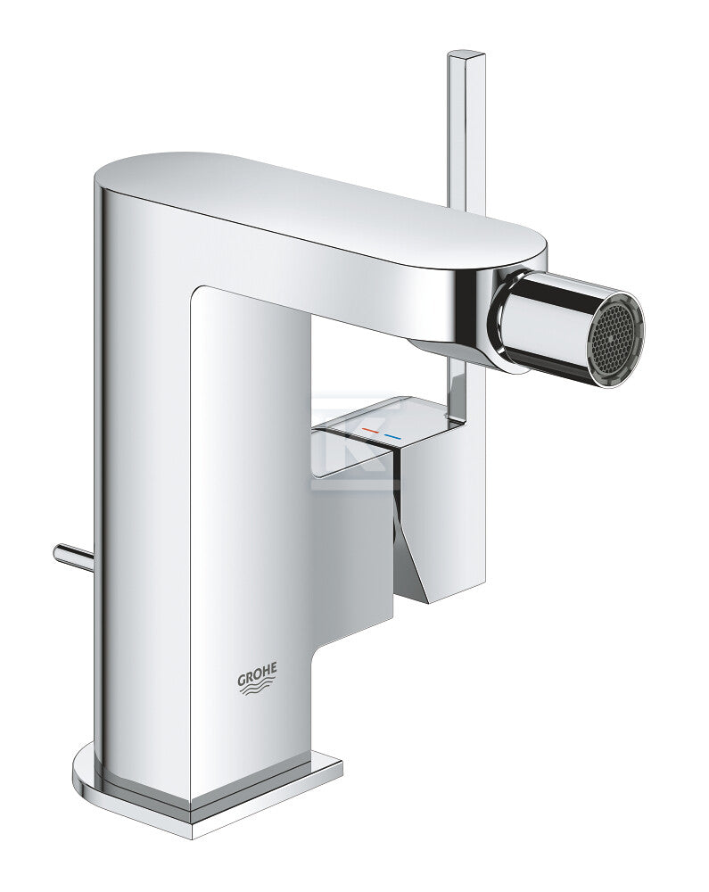 Bateria bidetowa Grohe Plus jednouchwytowa 1/2", chrom, głowica ceramiczna 28 mm, peraltor na przegubie, zestaw odpływowy z drążkiem