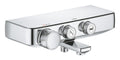 Bateria wannowa Grohe Grohtherm SmartControl z termostatem, chrom, montaż ścienny natynkowy, blokada bezpieczeństwa, przełącznik SmartControl, nienagrzewający się korpus, radełkowane uchwyty, półka EasyReach