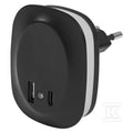 Lampa LED Lunetta Edge USB A&C 3000K Black