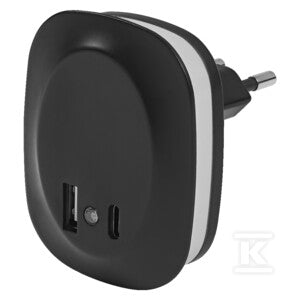 Lampa LED Lunetta Edge USB A&C 3000K Black