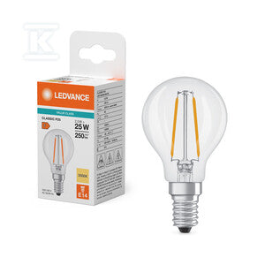 Żarówka LED CLASSIC P V 2.5W 830 Clear E14