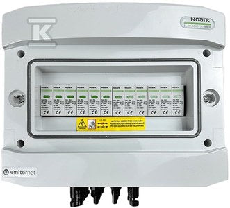 Rozdzielnica DC hermetyczna IP65 EMITER z ogranicznikiem przepięć DC Noark 1000V typu 1+2, 4x MPPT