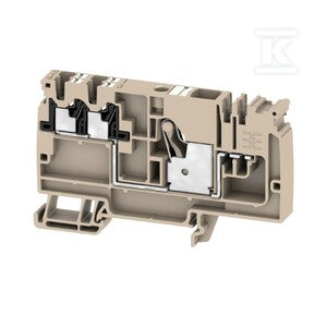 Zacisk rozdziału potencjału, PUSH IN, Ciemnobeżowy, 10 mm2, 57 A, 800 V, liczba przyłączeń: 1, liczba poziomów: 1, AAP12 10/4X2.5 LO-LI WT