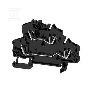 Zacisk modułowy wielorzędowy, złącze sprężynowe, czarny, 2.5 mm2, 800 V, liczba przyłączeń: 4, liczba poziomów: 2, TS 35, V-0, ZDK 2.5-2 SW