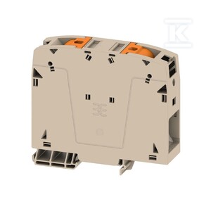 Blok zacisku przelotowego, PUSH IN, Ciemnobeżowy, 95 mm2, 232 A, 1000 V, liczba przyłączeń: 2, A2C 95/120
