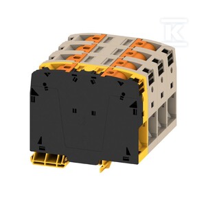 Blok zacisku przelotowego, PUSH IN, Ciemnobeżowy, 95 mm2, 232 A, 1000 V, liczba przyłączeń: 2, A2C 95/120 3FT-FE