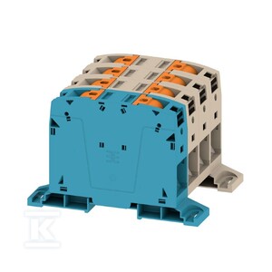 Blok zacisku przelotowego, PUSH IN, Ciemnobeżowy, 95 mm2, 232 A, 1000 V, liczba przyłączeń: 2, A2C 95/120 3FT-N-DM