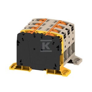 Blok zacisku przelotowego, PUSH IN, Ciemnobeżowy, 95 mm2, 232 A, 1000 V, liczba przyłączeń: 2, A2C 95/120 3FT-FE-DM