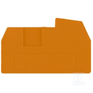 Płytka końcowa do złączek, pomarańczowy, Wysokość: 43 mm, Szerokość: 2.5 mm, V-0, Wemid, zatrzaskowe: Tak, ZAP ZKB/ZKS OR