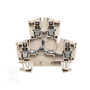 Zacisk modułowy wielorzędowy, złącze śrubowe, Ciemnobeżowy, 2.5 mm2, 400 V, liczba przyłączeń: 4, liczba poziomów: 2, TS 35, V-0, WDK 2.5/D/7