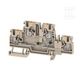 Blok zaciskowy, PUSH IN, Ciemnobeżowy, 2.5 mm2, 500 V, 500 V, liczba przyłączeń: 4, liczba poziomów: 2, TS 35, A2T 2.5 EM2 D/6