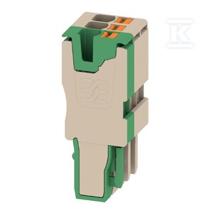 Wtyczka (terminal), PUSH IN, 2.5 mm2, 24 A, 800 V, liczba przyłączeń: 3, Liczba biegunów: 3, Szerokość: 15.3 mm, APG 2.5/3-2BG-GN