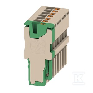 Wtyczka (terminal), PUSH IN, 1.5 mm2, 17.5 A, 500 V, liczba przyłączeń: 7, Liczba biegunów: 7, Szerokość: 24.5 mm, APG 1.5/7-6BG-GN