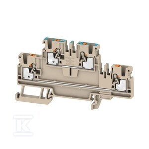 Zacisk modułowy wielorzędowy, PUSH IN, Ciemnobeżowy, 2.5 mm2, 800 V, liczba przyłączeń: 4, liczba poziomów: 2, TS 35, V-0, A2T 2.5 N-FT