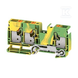Zacisk PE, PUSH IN, zielony / żółty, 16 mm2, 1000 V, liczba przyłączeń: 3, liczba poziomów: 1, TS 35, V-0, Wemid, A3C 16 PE DL