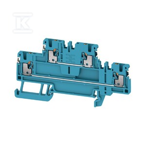 Zacisk modułowy wielorzędowy, PUSH IN, niebieski, 1.5 mm2, 500 V, liczba przyłączeń: 4, liczba poziomów: 2, TS 35, V-0, A2T 1.5 DL BL