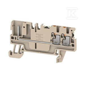 Złączka wtykowa, PUSH IN, Ciemnobeżowy, 1.5 mm2, 17.5 A, 500 V, liczba przyłączeń: 3, liczba poziomów: 1, TS 35, APGTB 1.5 FT 3C/1 DL