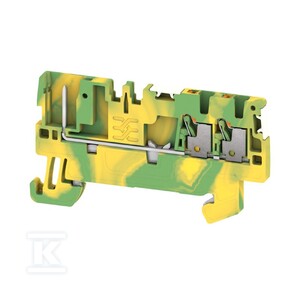 Złączka wtykowa, PUSH IN, zielony / żółty, 1.5 mm2, 17.5 A, 500 V, liczba przyłączeń: 3, liczba poziomów: 1, TS 35, APGTB 1.5 PE 3C/1 DL