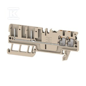 Złączka wtykowa, PUSH IN, Ciemnobeżowy, 1.5 mm2, 17.5 A, 500 V, liczba przyłączeń: 4, liczba poziomów: 1, TS 35, APGTB 1.5 FT 4C/2 DL