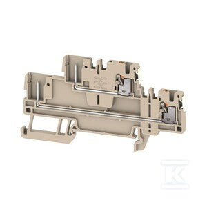 Złączka wtykowa, PUSH IN, Ciemnobeżowy, 1.5 mm2, 17.5 A, 500 V, liczba przyłączeń: 4, liczba poziomów: 2, TS 35, APGTB 1.5 2T 4C/2 DL