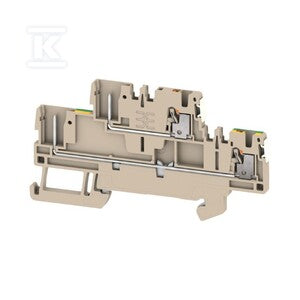 Złączka wtykowa, PUSH IN, Ciemnobeżowy, 1.5 mm2, 17.5 A, 500 V, liczba przyłączeń: 4, liczba poziomów: 2, TS 35, APGTB 1.5 2T FT-PE 4C/2 DL