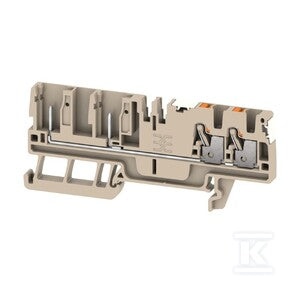 Złączka wtykowa, PUSH IN, Ciemnobeżowy, 2.5 mm2, 24 A, 800 V, liczba przyłączeń: 4, liczba poziomów: 1, TS 35, APGTB 2.5 FT 4C/2 DL