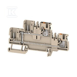 Złączka wtykowa, PUSH IN, Ciemnobeżowy, 2.5 mm2, 24 A, 800 V, liczba przyłączeń: 4, liczba poziomów: 2, TS 35, APGTB 2.5 2T VL 4C/2 DL