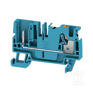 Złączka wtykowa, PUSH IN, niebieski, 4 mm2, 32 A, 800 V, liczba przyłączeń: 2, liczba poziomów: 1, TS 35, APGTB 4 FT 2C/1 DL BL