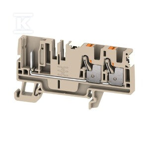 Złączka wtykowa, PUSH IN, Ciemnobeżowy, 4 mm2, 32 A, 800 V, liczba przyłączeń: 3, liczba poziomów: 1, TS 35, APGTB 4 FT 3C/1 DL